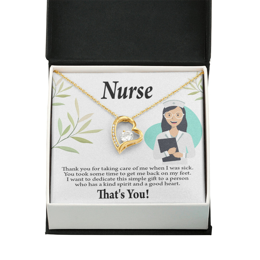 Simple Thank You Healthcare Medical Worker Nurse Appreciation Gift Nurse Forever Necklace w Message Card-Express Your Love Gifts