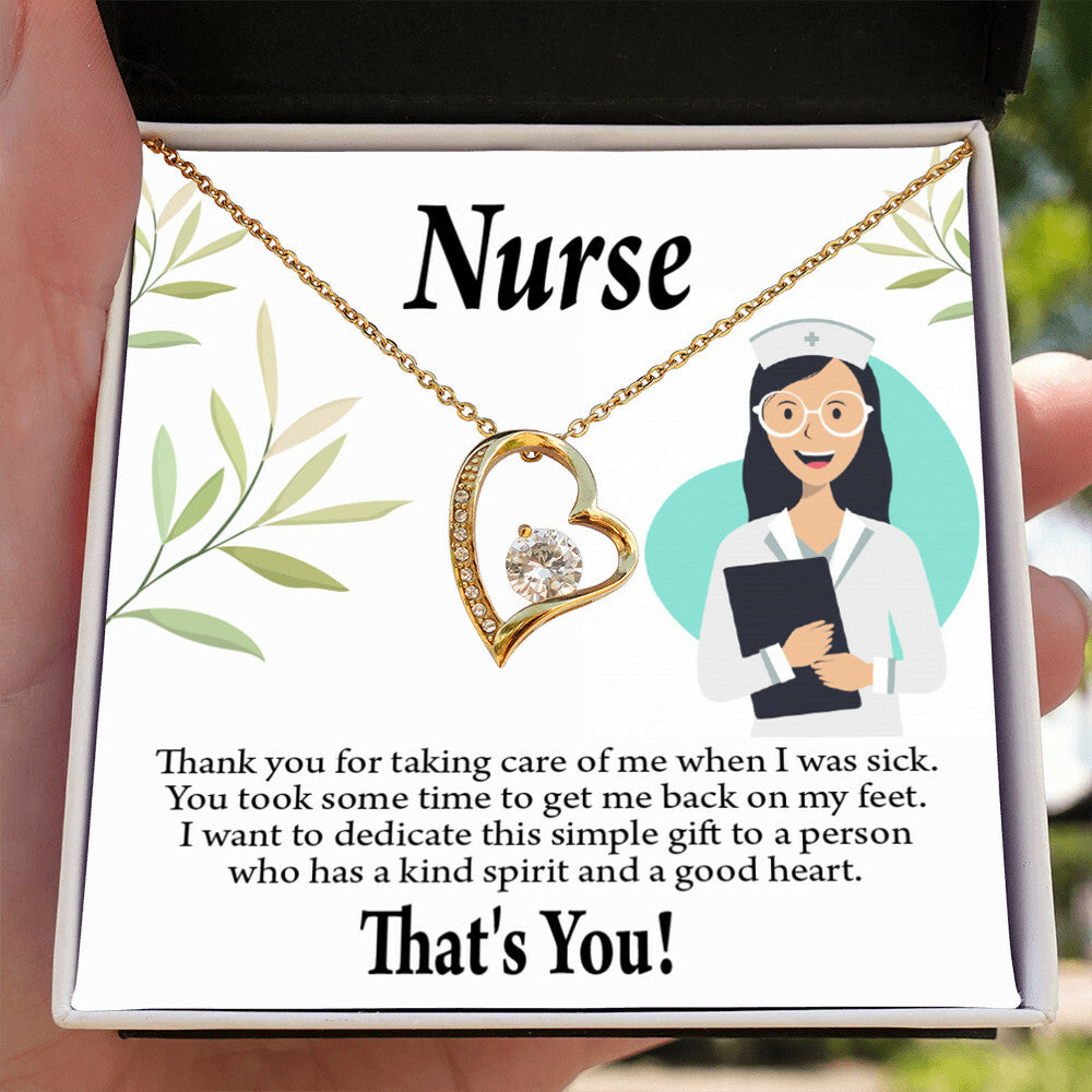 Simple Thank You Healthcare Medical Worker Nurse Appreciation Gift Nurse Forever Necklace w Message Card-Express Your Love Gifts