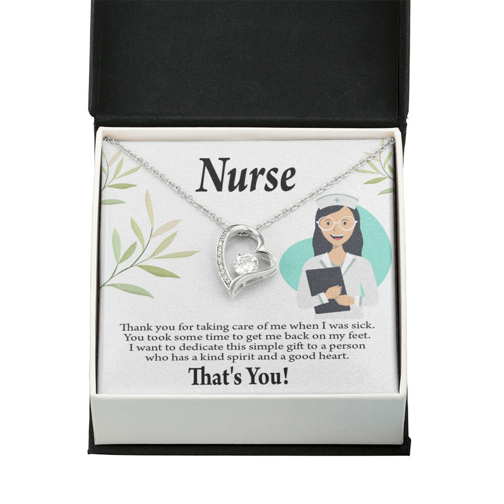 Simple Thank You Healthcare Medical Worker Nurse Appreciation Gift Nurse Forever Necklace w Message Card-Express Your Love Gifts