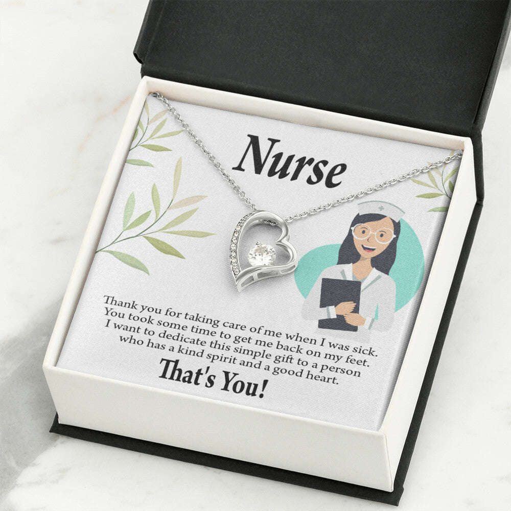 Simple Thank You Healthcare Medical Worker Nurse Appreciation Gift Nurse Forever Necklace w Message Card-Express Your Love Gifts