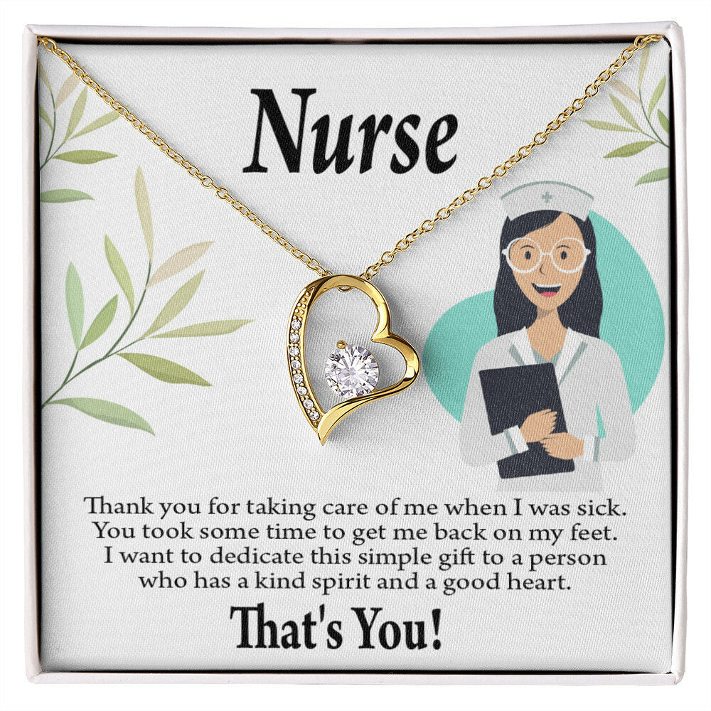 Simple Thank You Healthcare Medical Worker Nurse Appreciation Gift Nurse Forever Necklace w Message Card-Express Your Love Gifts