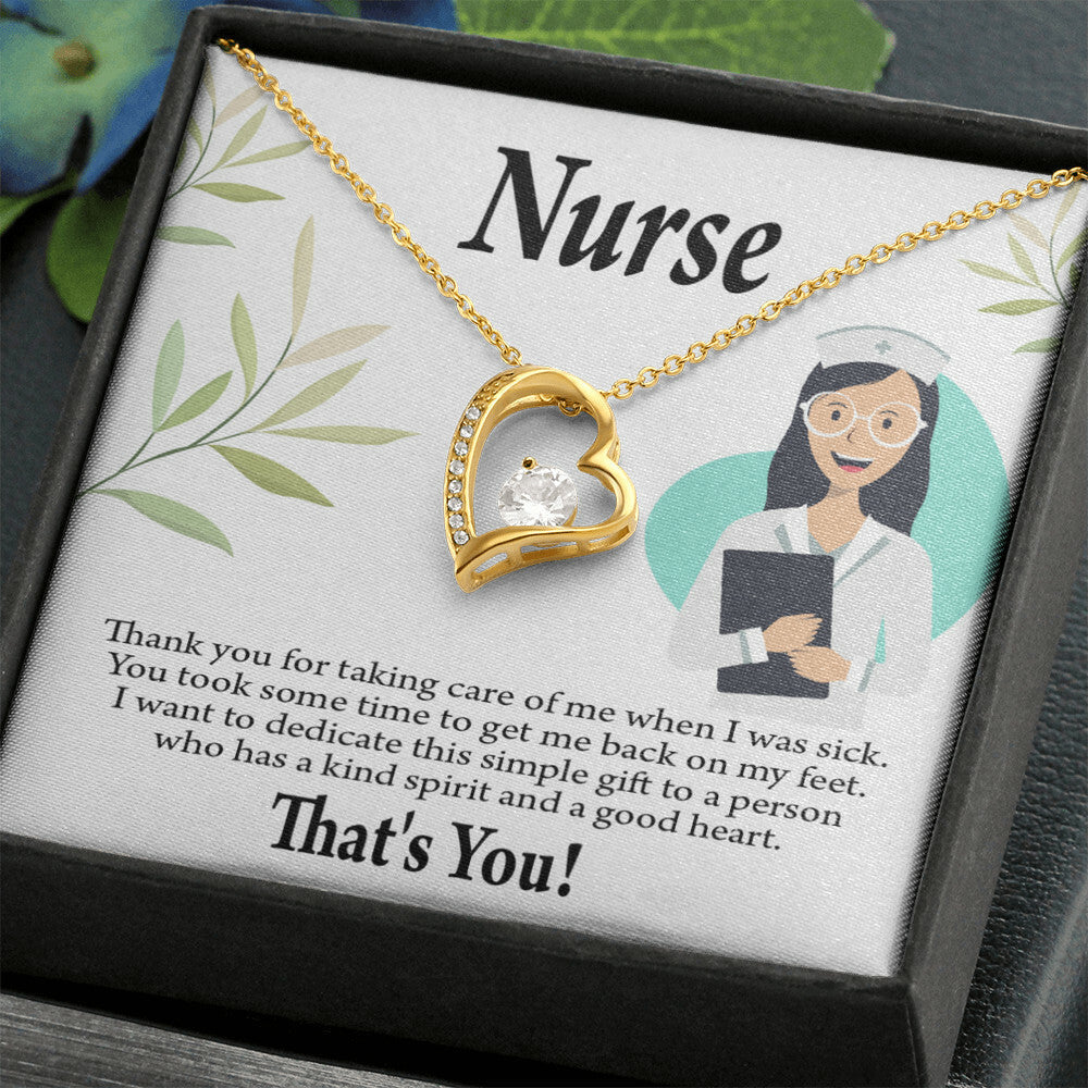 Simple Thank You Healthcare Medical Worker Nurse Appreciation Gift Nurse Forever Necklace w Message Card-Express Your Love Gifts