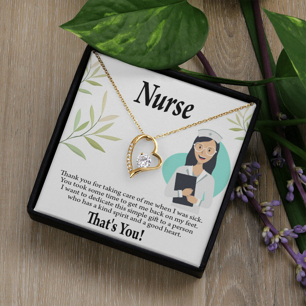 Simple Thank You Healthcare Medical Worker Nurse Appreciation Gift Nurse Forever Necklace w Message Card-Express Your Love Gifts