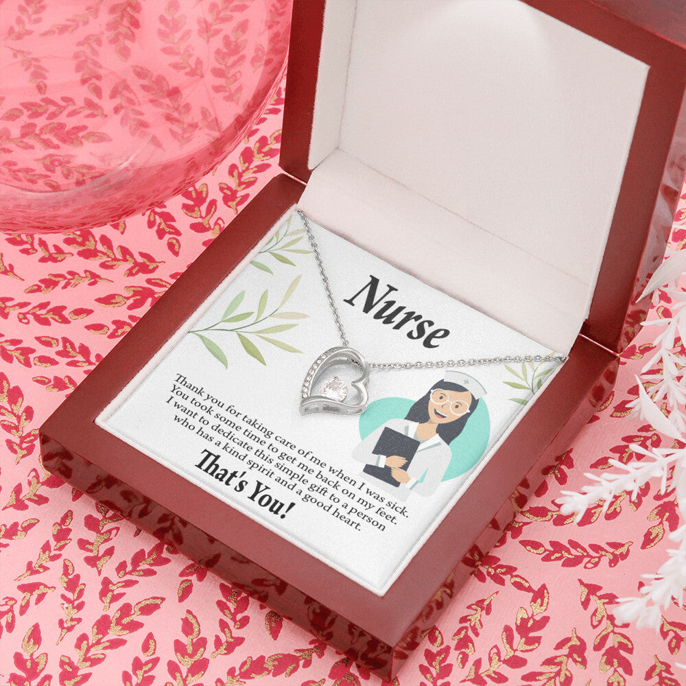 Simple Thank You Healthcare Medical Worker Nurse Appreciation Gift Nurse Forever Necklace w Message Card-Express Your Love Gifts