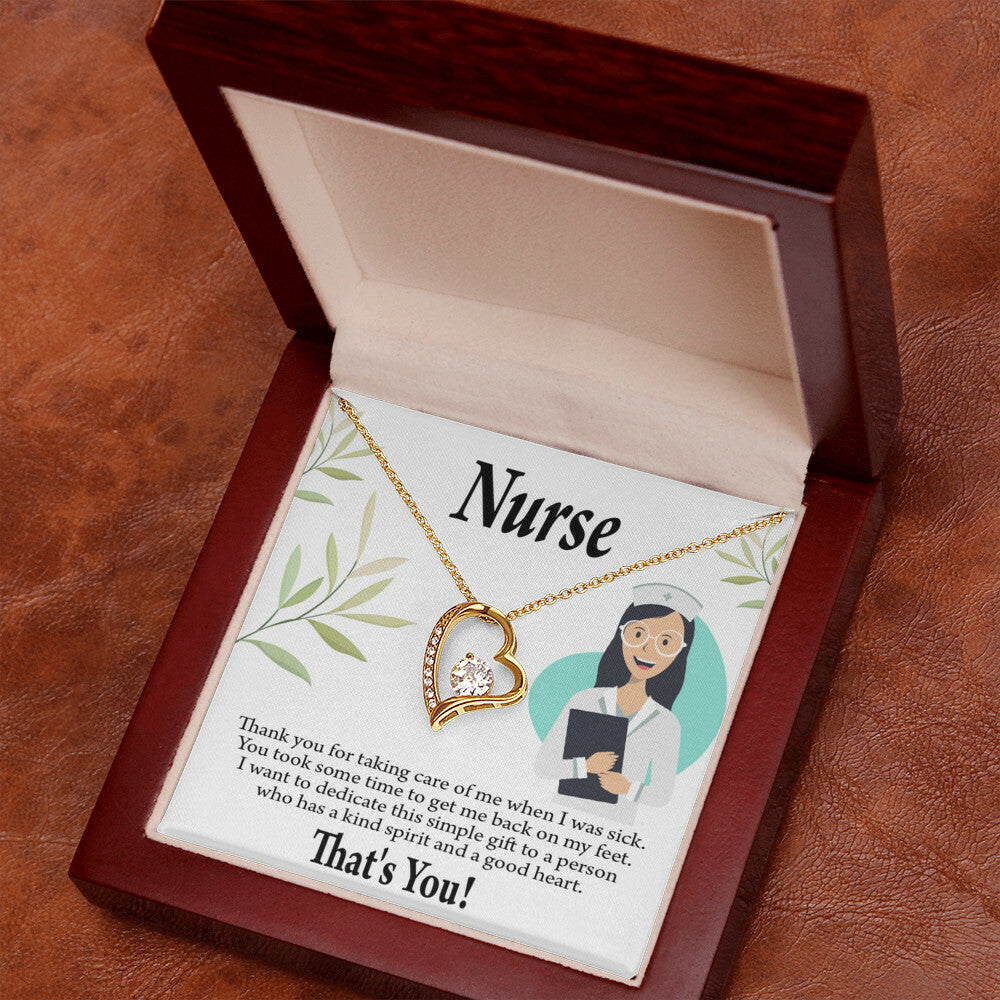 Simple Thank You Healthcare Medical Worker Nurse Appreciation Gift Nurse Forever Necklace w Message Card-Express Your Love Gifts