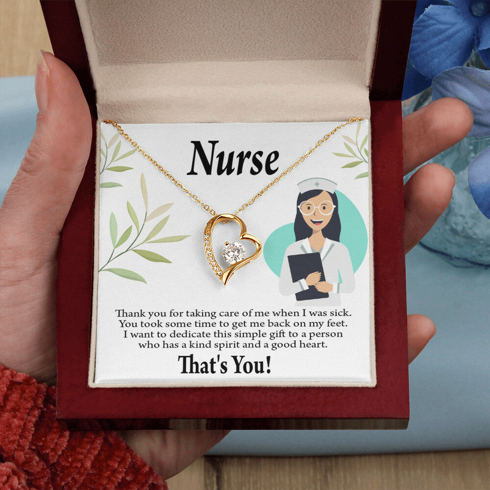 Simple Thank You Healthcare Medical Worker Nurse Appreciation Gift Nurse Forever Necklace w Message Card-Express Your Love Gifts