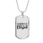 Simply Blessed Christian Necklace Stainless Steel or 18k Gold Dog Tag 24" Chain-Express Your Love Gifts