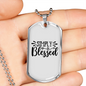 Simply Blessed Christian Necklace Stainless Steel or 18k Gold Dog Tag 24" Chain-Express Your Love Gifts
