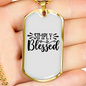 Simply Blessed Christian Necklace Stainless Steel or 18k Gold Dog Tag 24" Chain-Express Your Love Gifts