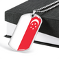 Singapore Flag Necklace Stainless Steel or 18k Gold Dog Tag 24" Chain-Express Your Love Gifts