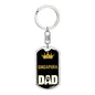 Singapura Cat Dad King Keychain Stainless Steel or 18k Gold-Express Your Love Gifts