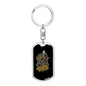 Single Track Cycling Keychain Stainless Steel or 18k Gold Dog Tag Keyring-Express Your Love Gifts
