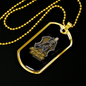 Single Track Cycling Necklace Stainless Steel or 18k Gold Dog Tag 24"-Express Your Love Gifts