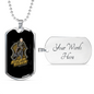 Single Track Cycling Necklace Stainless Steel or 18k Gold Dog Tag 24"-Express Your Love Gifts