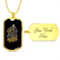 Single Track Cycling Necklace Stainless Steel or 18k Gold Dog Tag 24"-Express Your Love Gifts