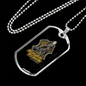 Single Track Cycling Necklace Stainless Steel or 18k Gold Dog Tag 24"-Express Your Love Gifts