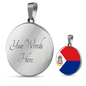 Sint Maarten Flag Necklace Circle Pendant Stainless Steel or 18k Gold 18-22"-Express Your Love Gifts