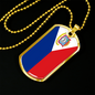 Sint Maarten Flag Necklace Stainless Steel or 18k Gold Dog Tag 24" Chain-Express Your Love Gifts