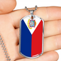 Sint Maarten Flag Necklace Stainless Steel or 18k Gold Dog Tag 24" Chain-Express Your Love Gifts