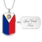 Sint Maarten Flag Necklace Stainless Steel or 18k Gold Dog Tag 24" Chain-Express Your Love Gifts