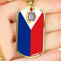 Sint Maarten Flag Necklace Stainless Steel or 18k Gold Dog Tag 24" Chain-Express Your Love Gifts