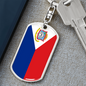 Sint Maarten Flag Swivel Keychain Dog Tag Stainless Steel or 18k Gold-Express Your Love Gifts