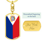 Sint Maarten Flag Swivel Keychain Dog Tag Stainless Steel or 18k Gold-Express Your Love Gifts