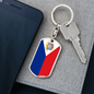 Sint Maarten Flag Swivel Keychain Dog Tag Stainless Steel or 18k Gold-Express Your Love Gifts