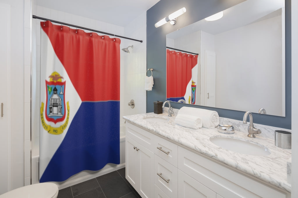Sint Maarten Stylish Design 71" x 74" Elegant Waterproof Shower Curtain for a Spa-like Bathroom Paradise Exceptional Craftsmanship-Express Your Love Gifts