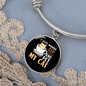 Sip Coffee And Pet Cat Bracelet Stainless Steel or 18k Gold Circle Bangle-Express Your Love Gifts