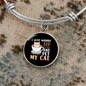 Sip Coffee And Pet Cat Bracelet Stainless Steel or 18k Gold Circle Bangle-Express Your Love Gifts