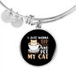 Sip Coffee And Pet Cat Bracelet Stainless Steel or 18k Gold Circle Bangle-Express Your Love Gifts