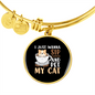 Sip Coffee And Pet Cat Bracelet Stainless Steel or 18k Gold Circle Bangle-Express Your Love Gifts