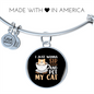 Sip Coffee And Pet Cat Bracelet Stainless Steel or 18k Gold Circle Bangle-Express Your Love Gifts