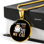 Sip Coffee And Pet Cat Circle Necklace Stainless Steel or 18k Gold 18-22"-Express Your Love Gifts