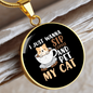 Sip Coffee And Pet Cat Circle Necklace Stainless Steel or 18k Gold 18-22"-Express Your Love Gifts