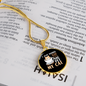 Sip Coffee And Pet Cat Circle Necklace Stainless Steel or 18k Gold 18-22"-Express Your Love Gifts