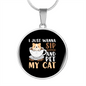 Sip Coffee And Pet Cat Circle Necklace Stainless Steel or 18k Gold 18-22"-Express Your Love Gifts