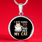 Sip Coffee And Pet Cat Circle Necklace Stainless Steel or 18k Gold 18-22"-Express Your Love Gifts