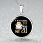 Sip Coffee And Pet Cat Circle Necklace Stainless Steel or 18k Gold 18-22"-Express Your Love Gifts