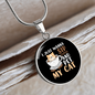Sip Coffee And Pet Cat Circle Necklace Stainless Steel or 18k Gold 18-22"-Express Your Love Gifts