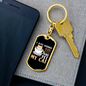Sip Coffee And Pet Cat Keychain Stainless Steel or 18k Gold Dog Tag Keyring-Express Your Love Gifts