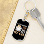 Sip Coffee And Pet Cat Keychain Stainless Steel or 18k Gold Dog Tag Keyring-Express Your Love Gifts