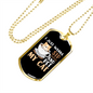 Sip Coffee Cat Necklace Stainless Steel or 18k Gold Dog Tag 24" Chain-Express Your Love Gifts
