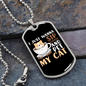 Sip Coffee Cat Necklace Stainless Steel or 18k Gold Dog Tag 24" Chain-Express Your Love Gifts