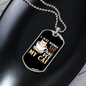 Sip Coffee Cat Necklace Stainless Steel or 18k Gold Dog Tag 24" Chain-Express Your Love Gifts