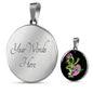Skater Alien Circle Pendant UFO Alien Fan Necklace Stainless Steel or 18k Gold 18-22"-Express Your Love Gifts