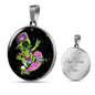 Skater Alien Circle Pendant UFO Alien Fan Necklace Stainless Steel or 18k Gold 18-22"-Express Your Love Gifts