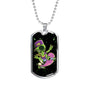 Skater Alien Necklace UFO Alien Fan Gift Stainless Steel or 18k Gold Dog Tag 24" Chain-Express Your Love Gifts