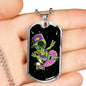 Skater Alien Necklace UFO Alien Fan Gift Stainless Steel or 18k Gold Dog Tag 24" Chain-Express Your Love Gifts